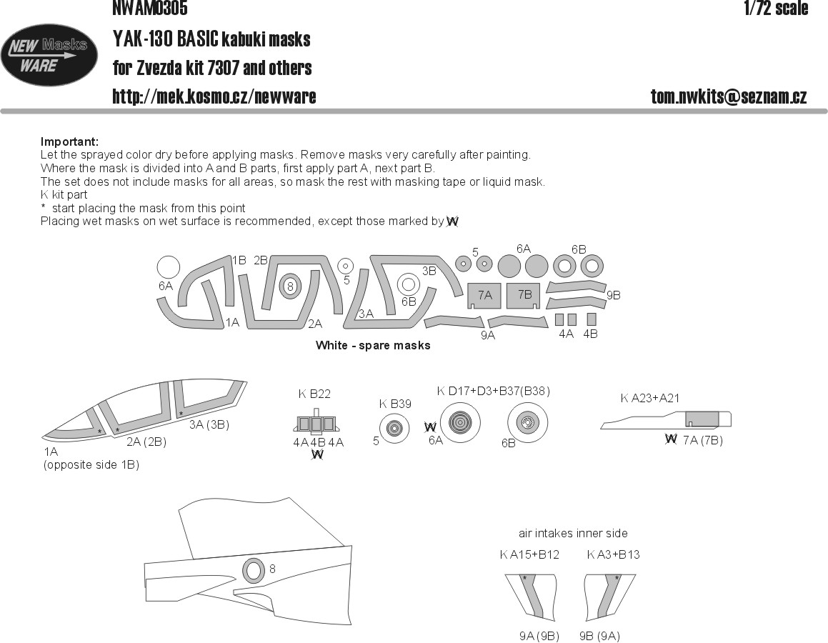 1/72 Mask YAK-130 BASIC (ZVEZDA 7307)