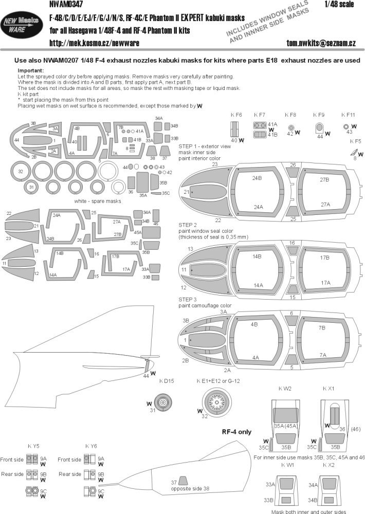 1/48 Mask for F-4 & RF-4 Phantom II EXPERT (HAS)