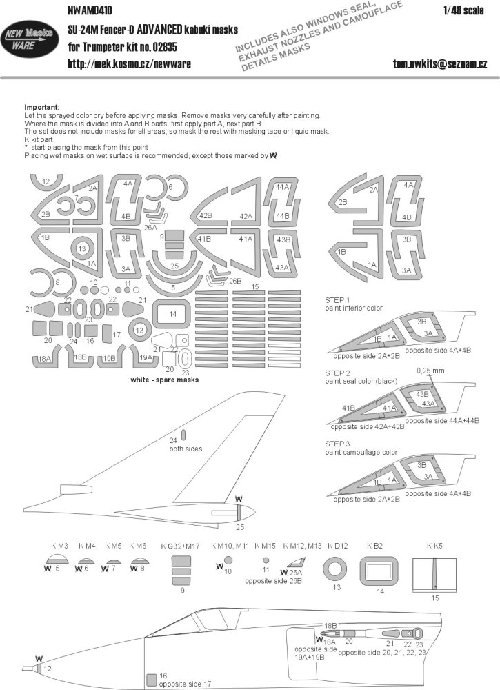 1/48 Mask Su-24M Fencer-D ADVANCED (TRUMP 02835)