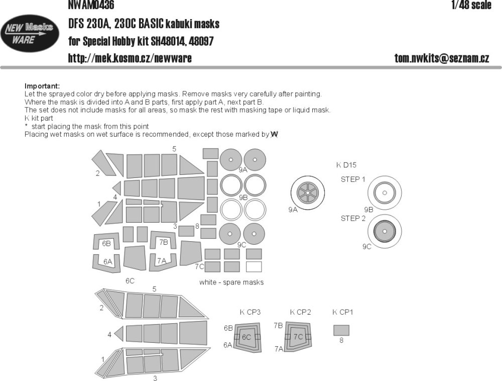 1/48 Mask DFS 230A, 230C BASIC (SP.HOB. 48014/97)