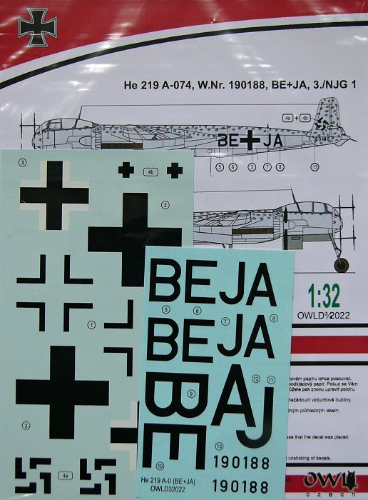 1/32 Heinkel He 219 A-074 (BE+JA) 3./NJG1