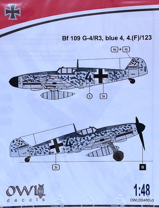 1/48 Bf 109 G-4/R3, blue 4, 4.(F)/123 (decal)