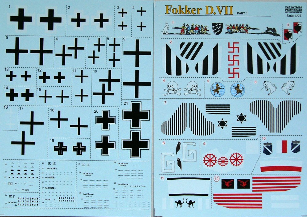 1/72 Fokker D.VII Part 1 (decals incl. 2x lozenge)