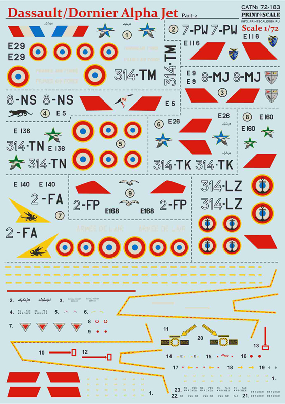 1/72 Dassault/Dornier Alpha Jet Pt.2 (wet decals)