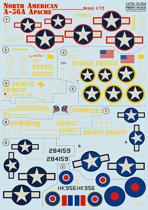 1/72 North American A-36A Apache (wet decals)