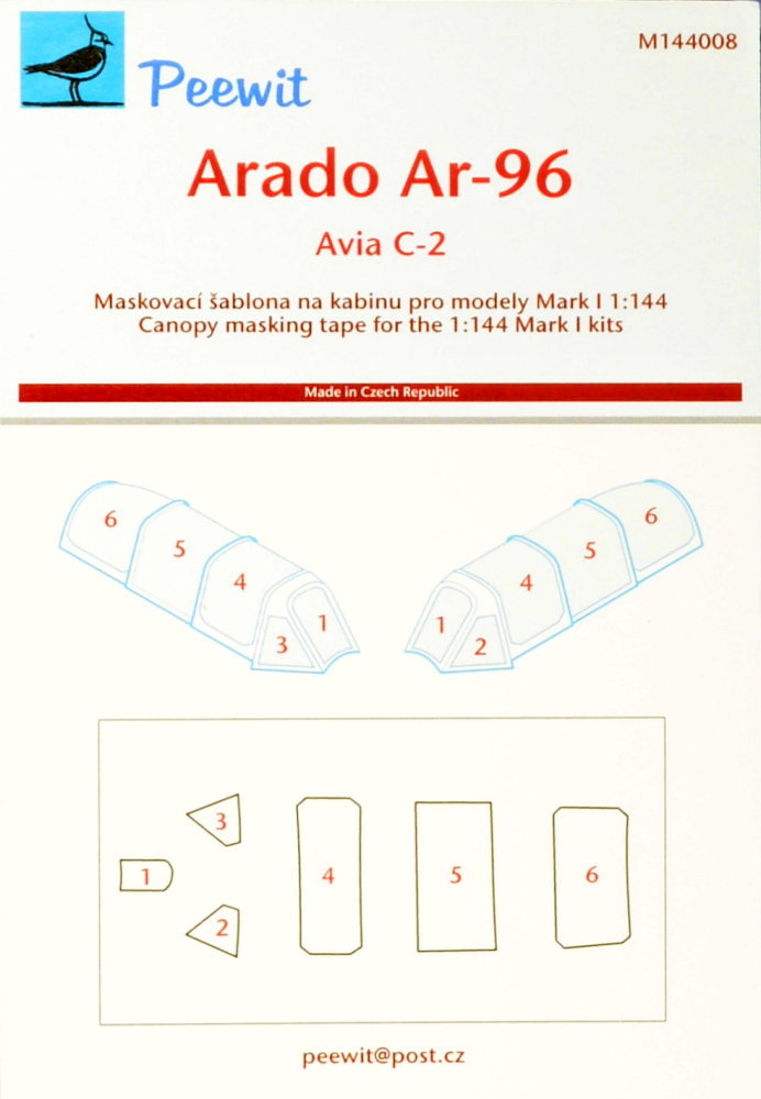 1/144 Canopy mask Ar-96/Avia C-2 (MARK 1 MODEL)