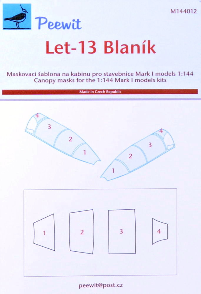 1/144 Canopy mask Let-13 Blaník (MARK 1 MODEL)