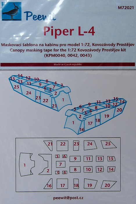 1/72 Canopy mask Piper L-4 (KPM)