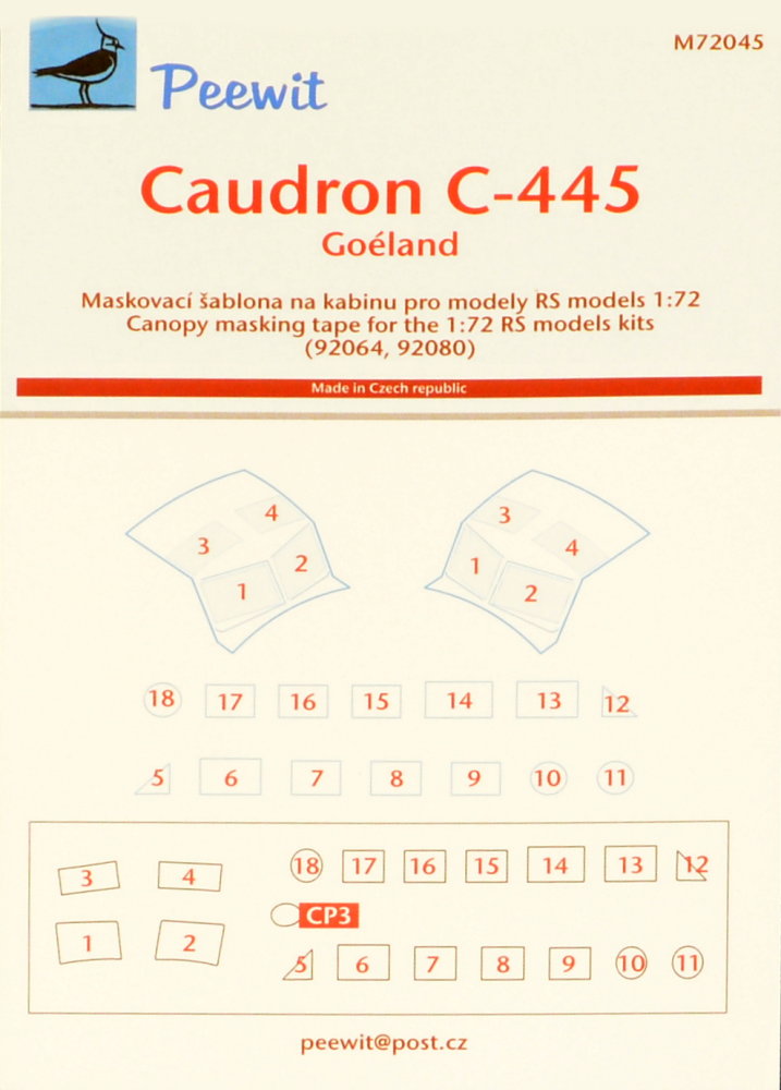 1/72 Canopy mask Caudron C-445 (RS MODEL)
