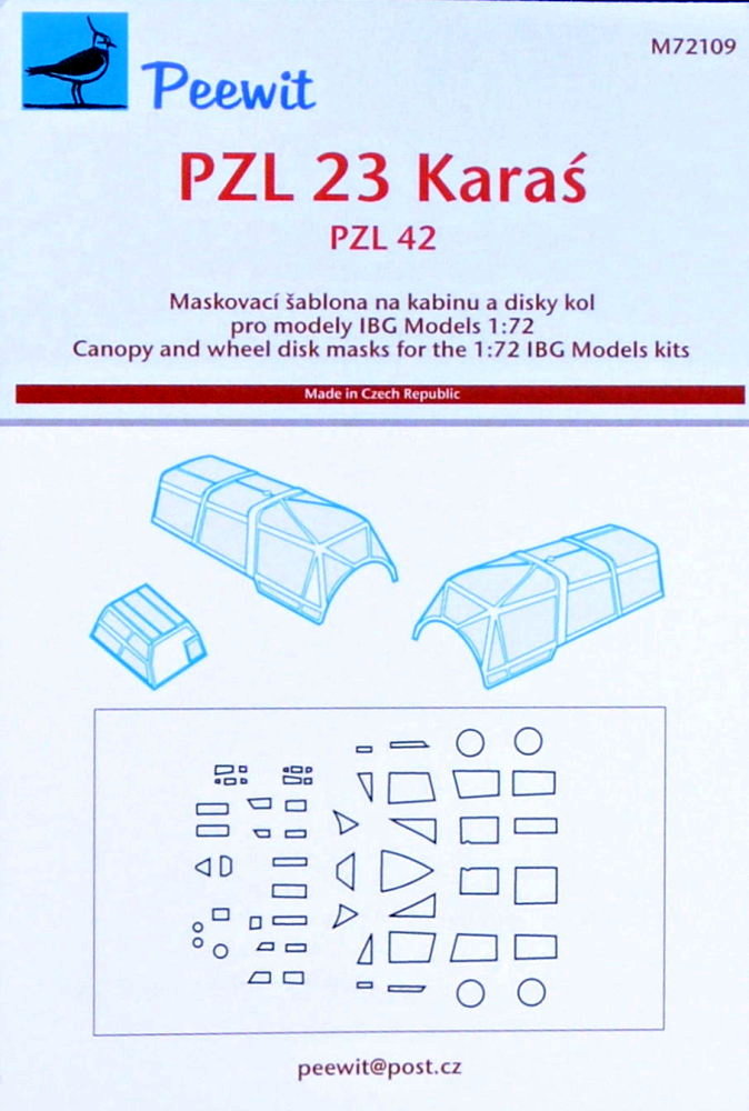 1/72 Canopy mask PZL-23 Karas / PZL-42 (IBG)