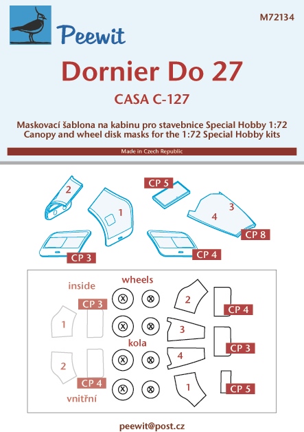 1/72 Canopy mask Dornier Do-27/C-127 (SP.HOBBY)