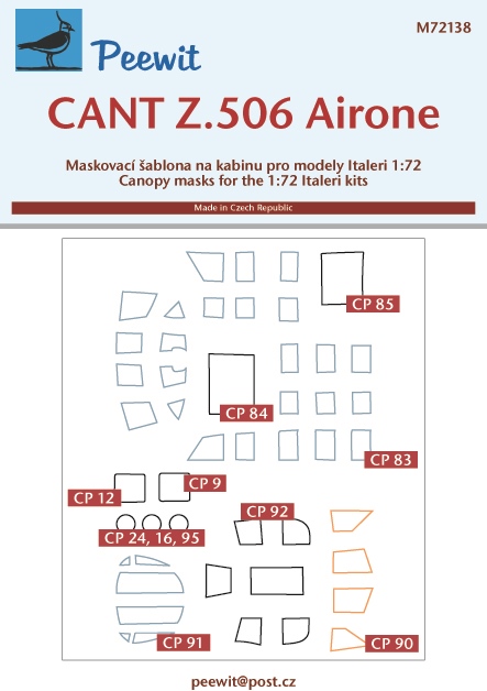 1/72 Canopy mask CANT Z.506 Airone (ITAL)