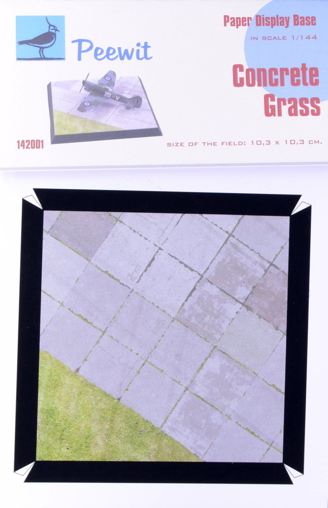 1/144 Paper Display Base - CONCRETE GRASS (BIG)