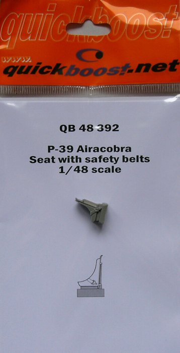 1/48 P-39 Airacobra seat with safety belts