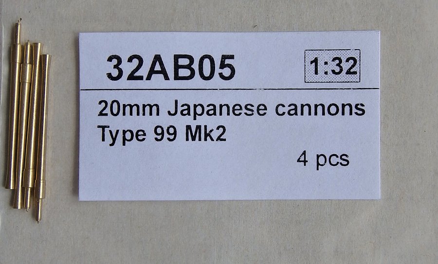 1/32 20mm Japanese cannons Type 99 Mk2 (4 pcs.)