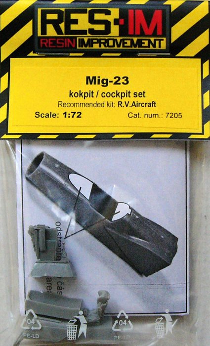 1/72 MiG-23 Cockpit set (for RV AIRCRAFT)