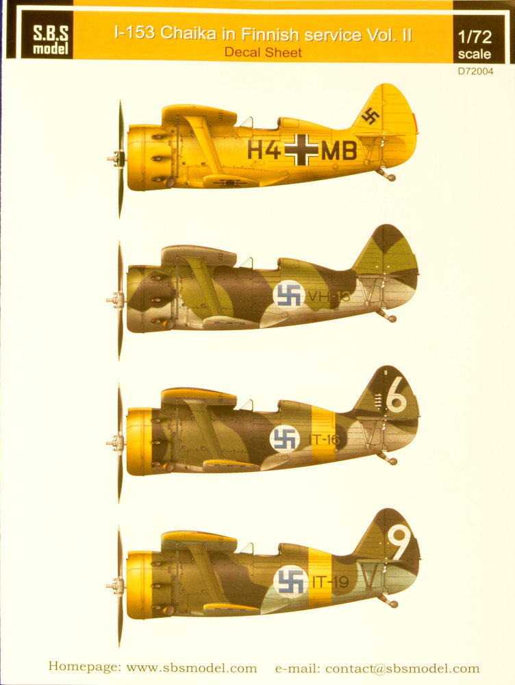 1/72 Decal I-153 Chaika Finnish Airforce Vol.II