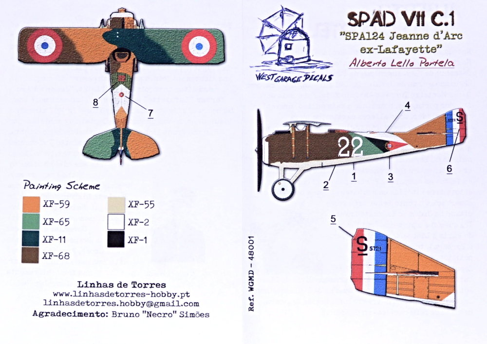 1/48 SPAD VII C.1 A.L.Portela (wet decals)
