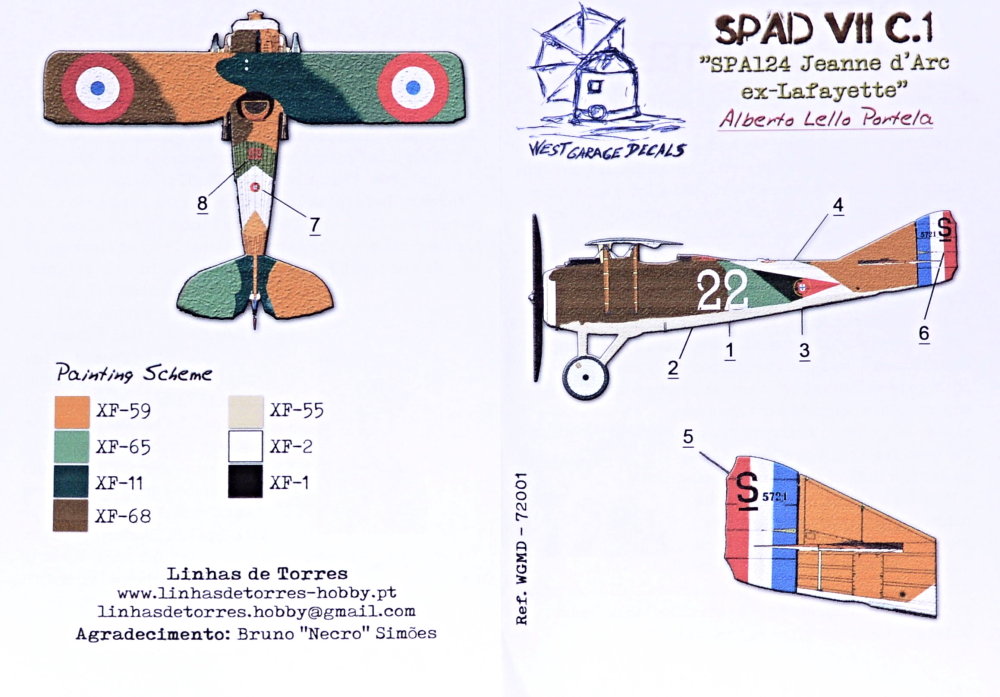 1/72 SPAD VII C.1 A.L.Portela (wet decals)