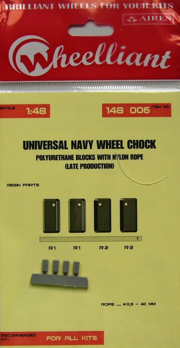 1/48 Univers.Navy Wheel Chock w/ Nylon Rope (late)