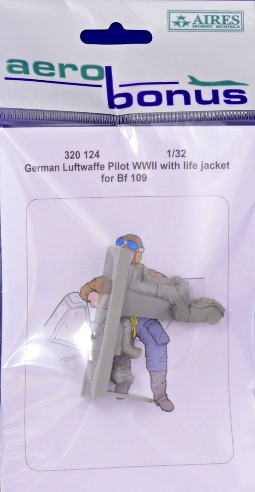 1/32 Luftwaffe Pilot WWII w/ life jacket Bf 109