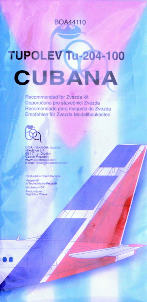 1/144 Decals Tupolev Tu-204-100 CUBANA (ZVE)
