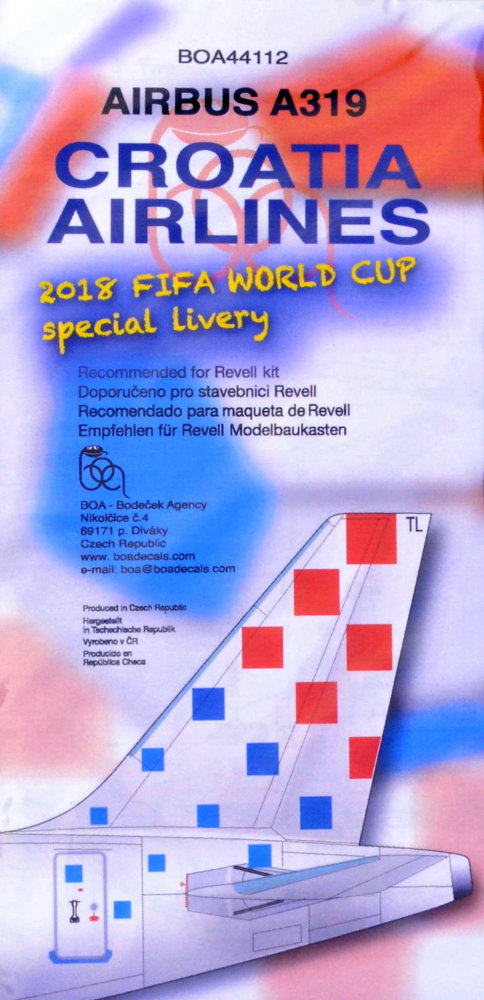 1/144 Decals A319 Croatia Airlines 2018 FIFA W.Cup