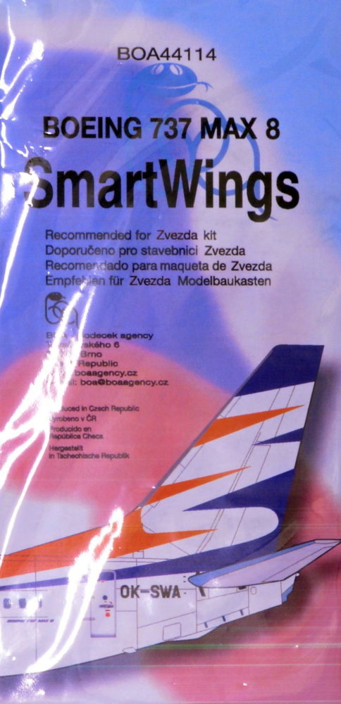 1/144 Decals Boeing 737 MAX 8 SmartWings (ZVE)