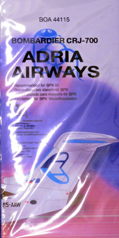 1/144 Decals Bombard. CRJ-700 Adria Airways (BPK)