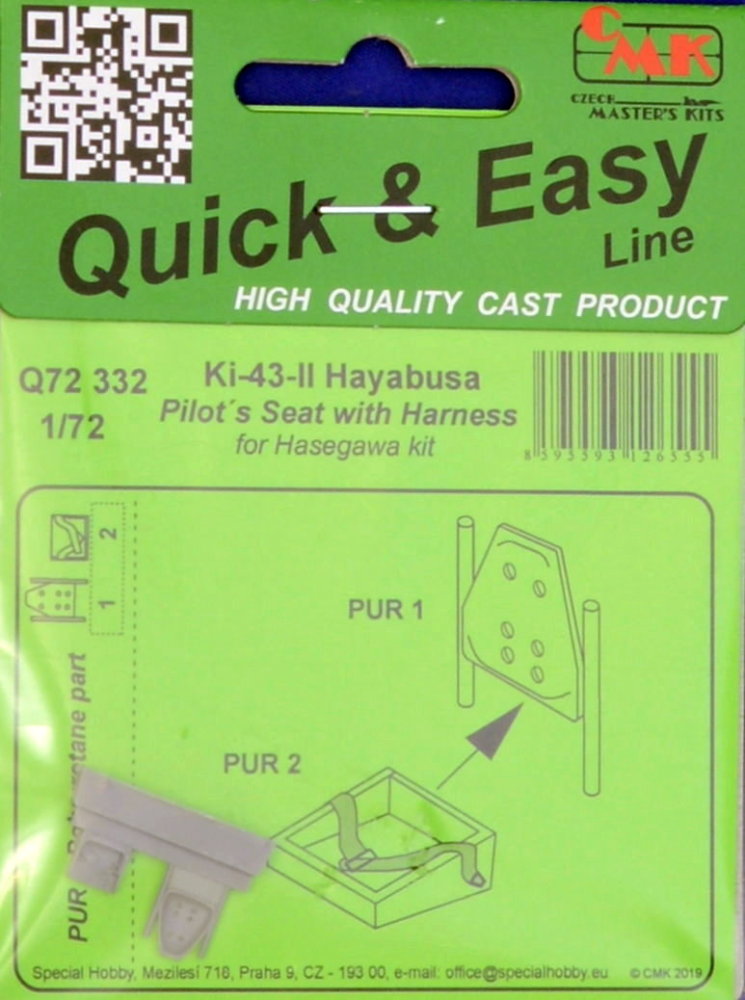 1/72 Ki-43-II Hayabusa Pilot's Seat with harness