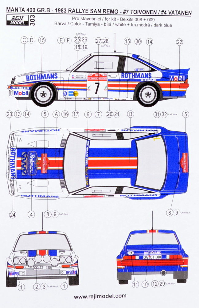 1/24 Opel Manta 400 Gr.B. 1983 Rallye San Remo