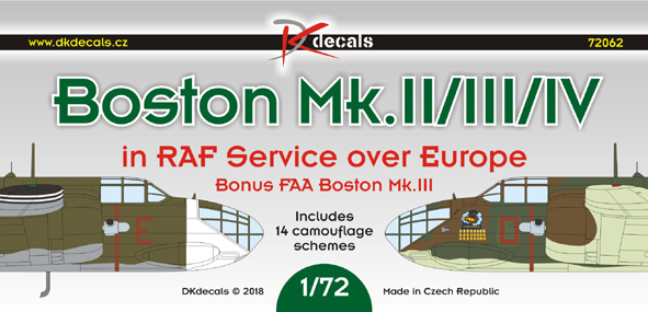 1/72 Boston Mk.II/III/IV in RAF o.Europe(14x camo)