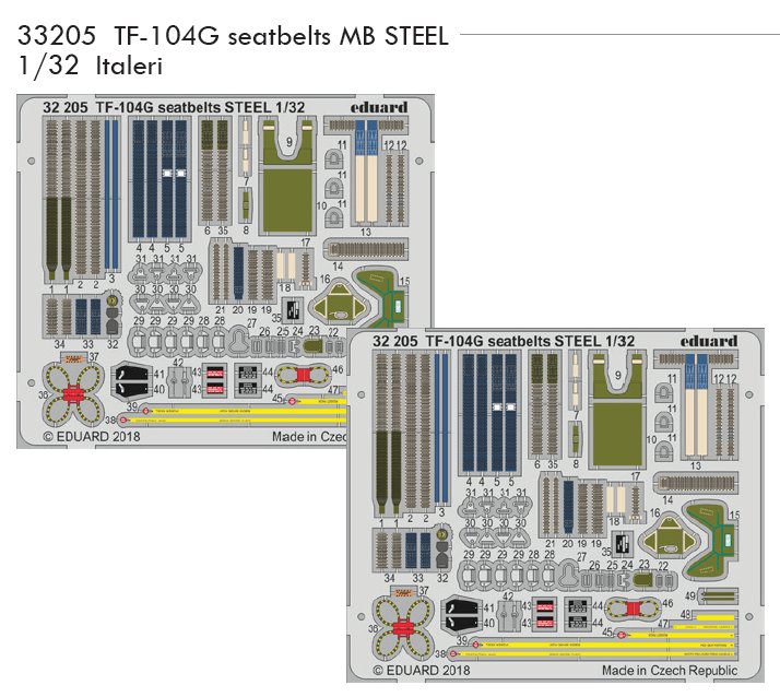 1/32 TF-104G seatbelts MB STEEL (ITA)