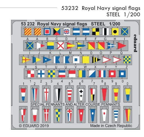 SET 1/200 Royal Navy signal flags STEEL
