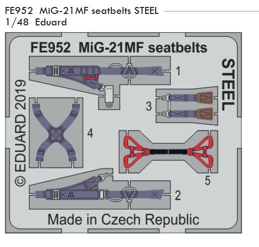 1/48 MiG-21MF seatbelts STEEL (EDU)