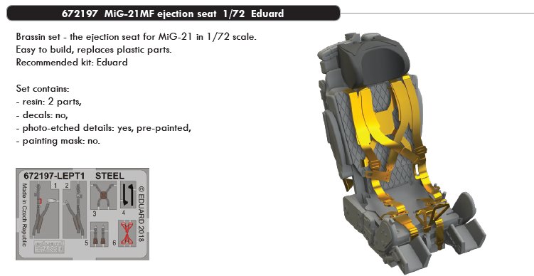 BRASSIN 1/72 MiG-21MF ejection seat (EDU)