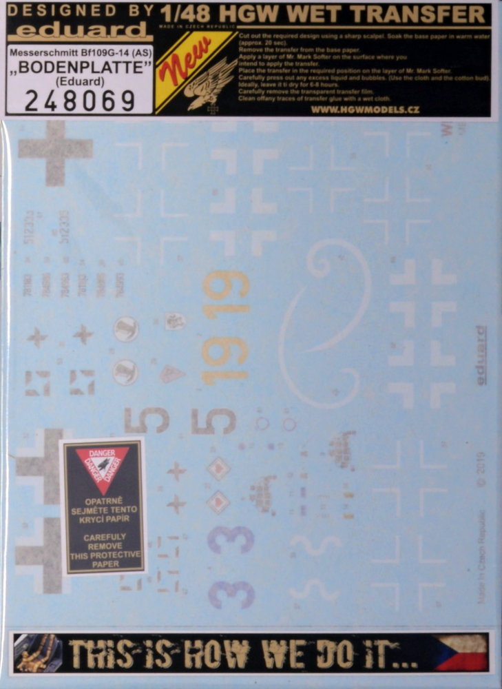 1/48 Decals Bf 109G-14 (AS) 'BODENPLATTE' (EDU)