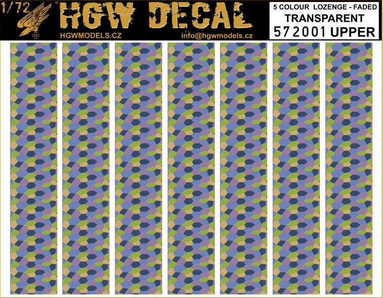 1/72 Decals 5-colour LOZENGE faded transpar. UPPER