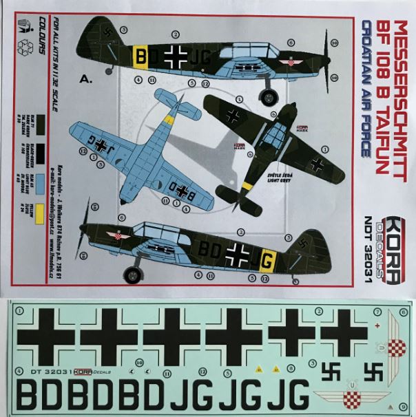 1/32 Decals Bf 108B Taifun Croatian Air Force