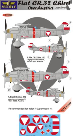 1/72 Decals Fiat CR.32 Chirri over Austria