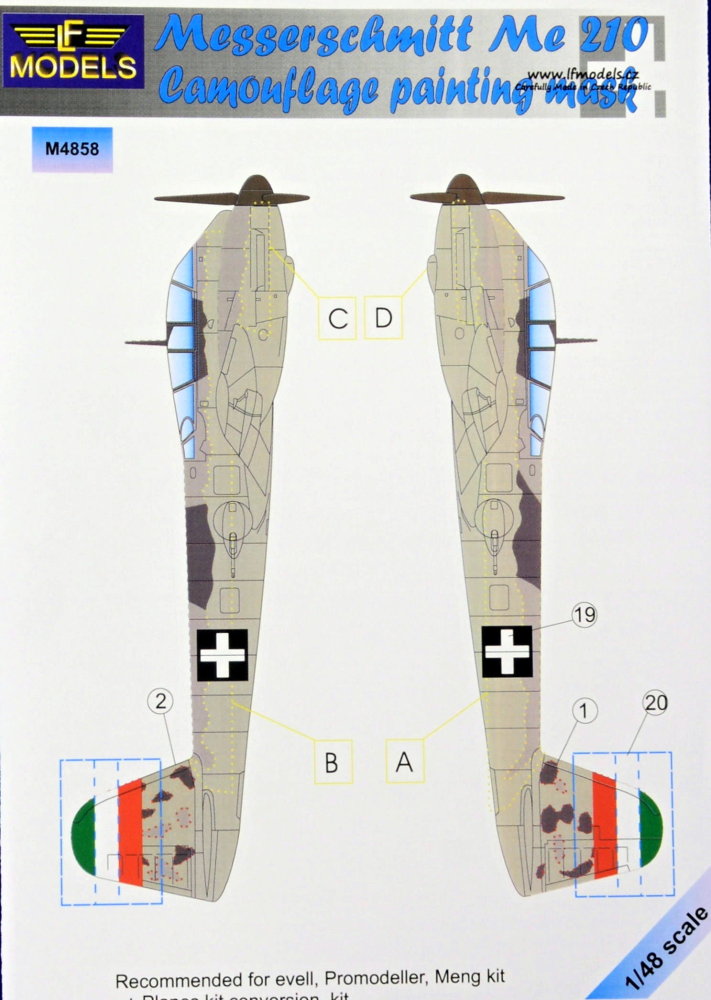 1/48 Mask Messerschmitt Me 210 Camouflage painting