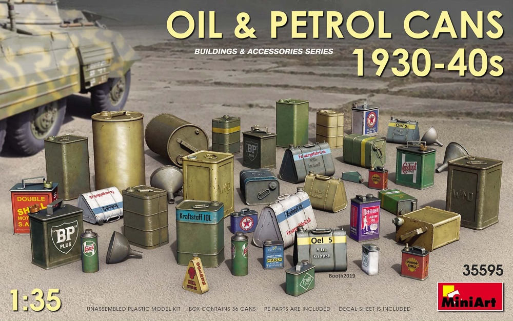 1/35 Oil & Petrol Cans 1930-40s (36 pcs.)