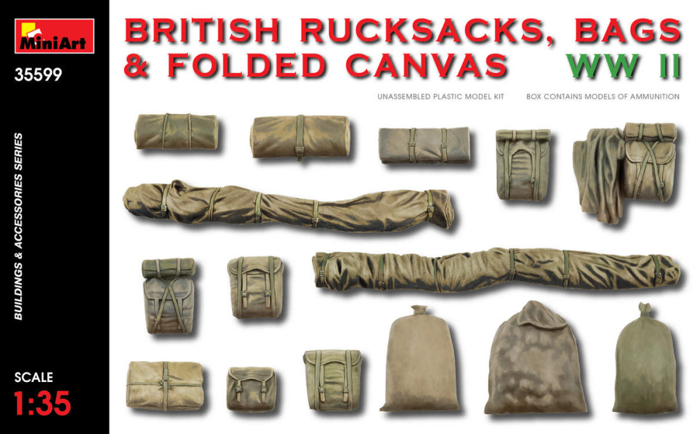 1/35 British Rucksacks, Bags & Folded Canvas WWII