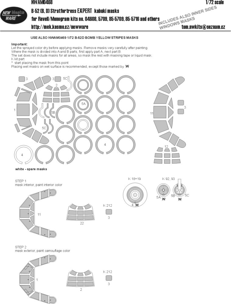 1/72 Mask B-52 B/D Stratofortress EXPERT(REV/MONO)