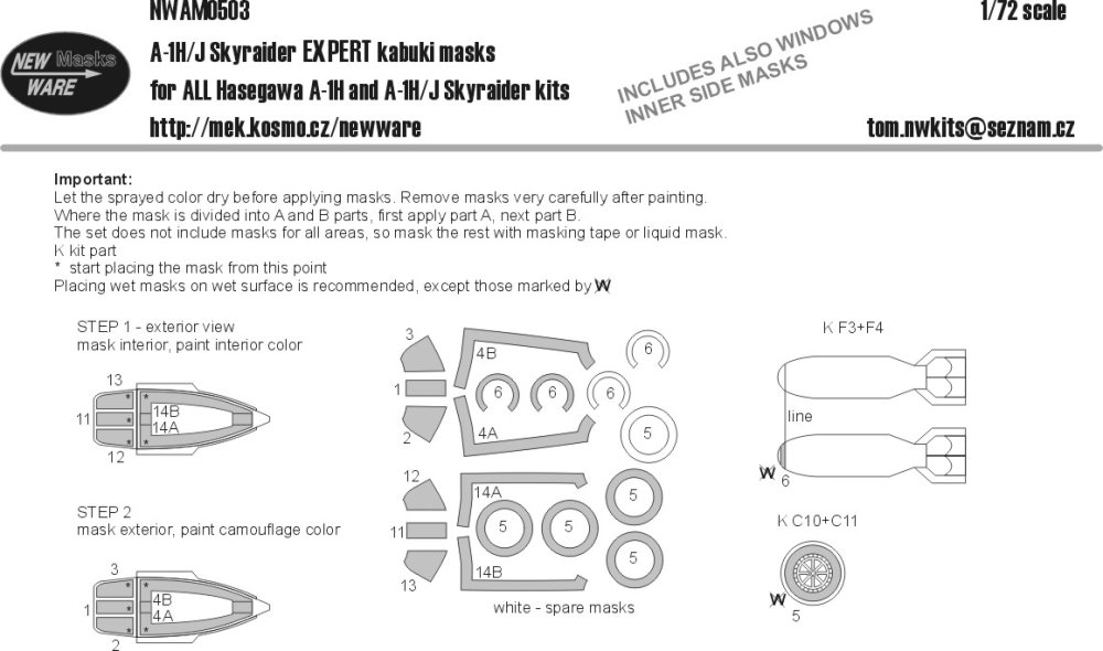 1/72 Mask A-1H/J Skyraider EXPERT (HAS)