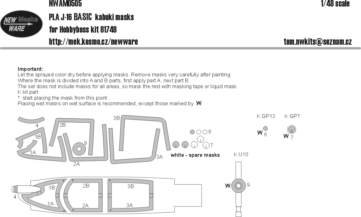 1/48 Mask PLA J-16 BASIC (HOBBYB)