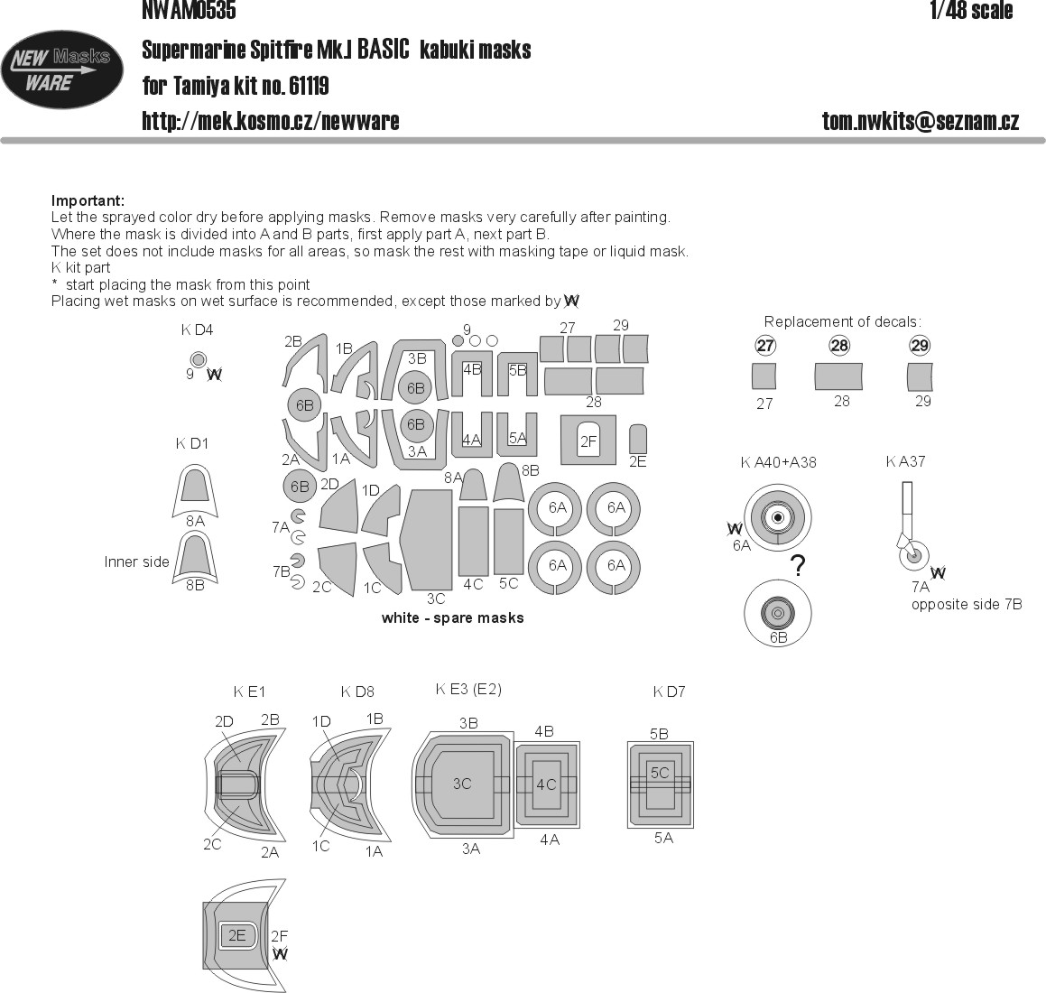 1/48 Mask S.Spitfire Mk.I BASIC (TAM 61119)