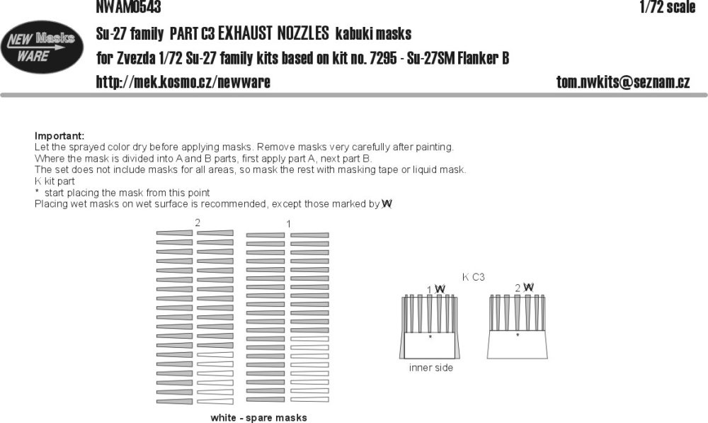1/72 Mask Su-27 family EXHAUST NOZZLES (ZVE)