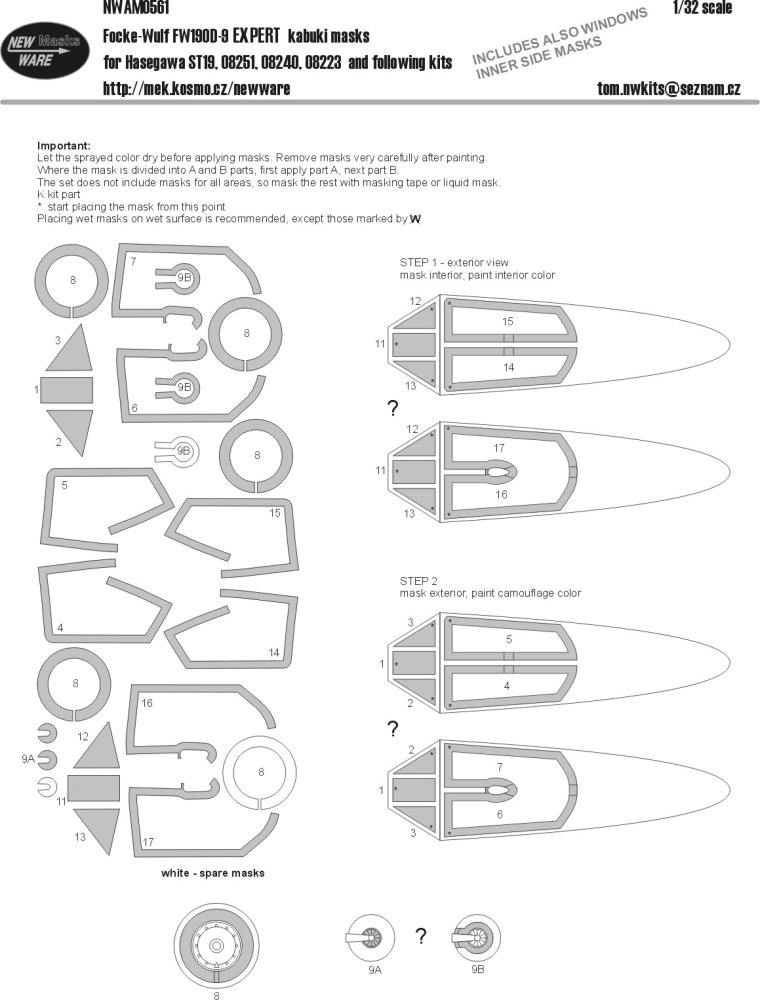 1/32 Mask Focke-Wulf Fw 190D-9 EXPERT (HAS)