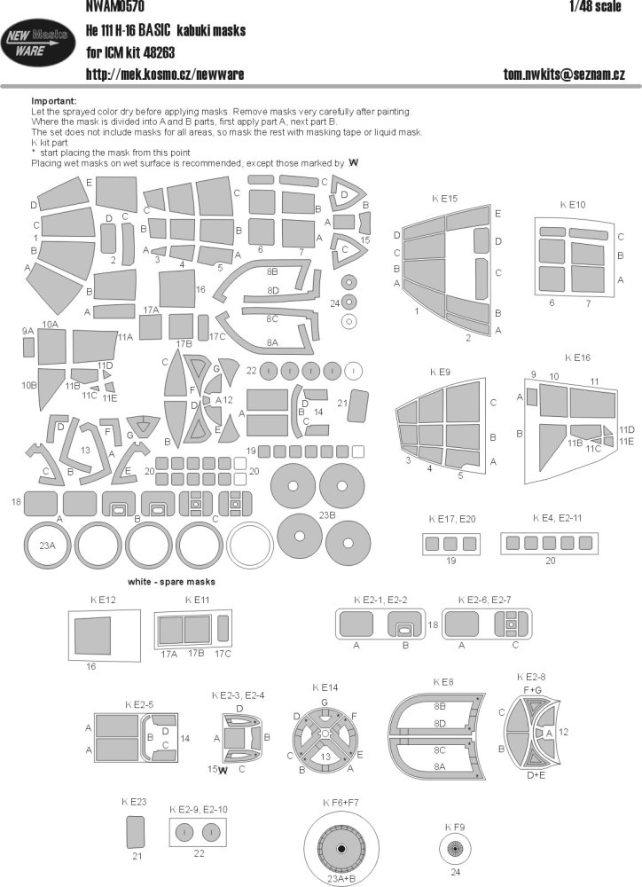1/48 Mask He-111 H-16 BASIC (ICM 48263)